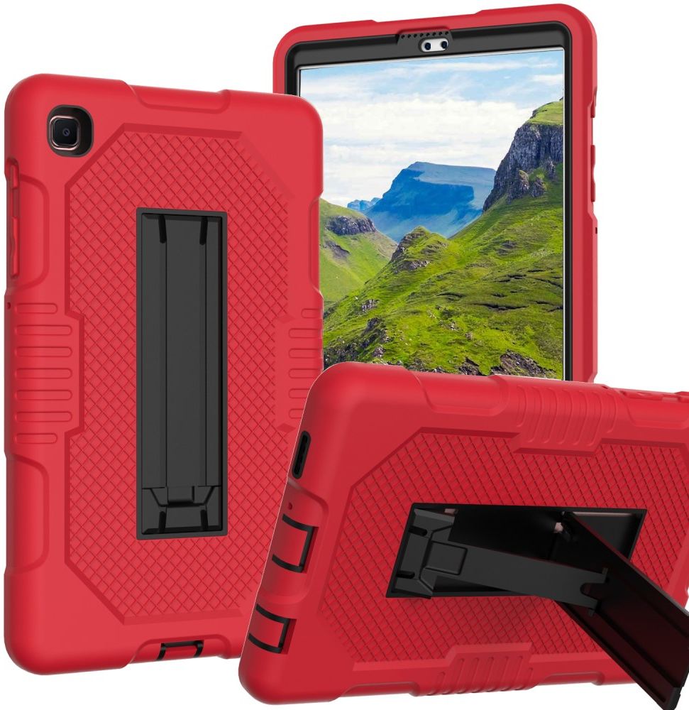 Samsung Galaxy Tab A7 Lite Hybride Hoes met Kickstand Rood afbeelding 2