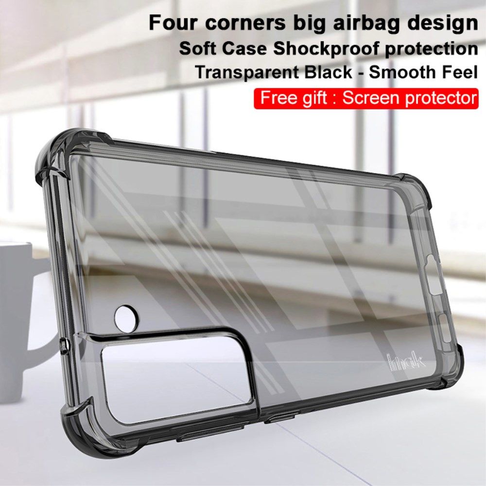 IMAK Samsung Galaxy S21 FE Hoesje + Screenprotector Transparant Zwart afbeelding 6