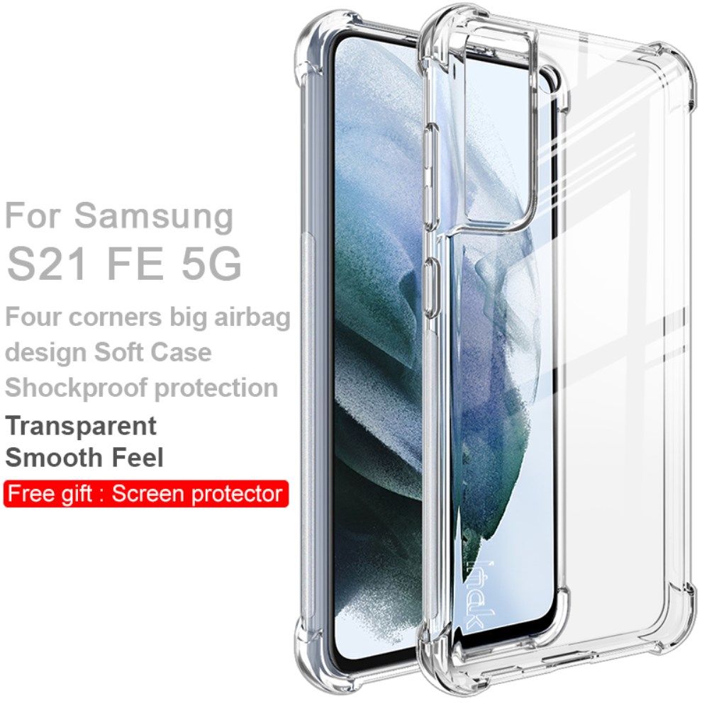 IMAK Samsung Galaxy S21 FE Hoesje + Screenprotector Transparant afbeelding 5