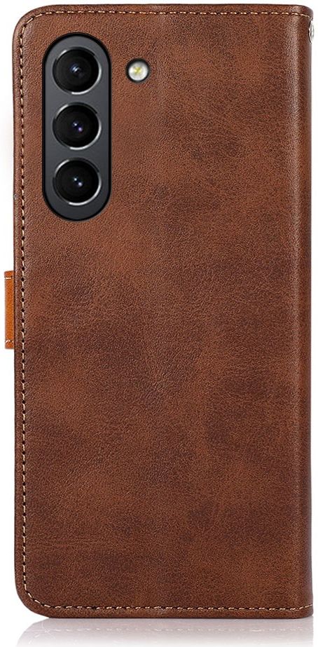 KHAZNEH Samsung Galaxy S21 FE Hoesje Retro Portemonnee Book Case Bruin afbeelding 5