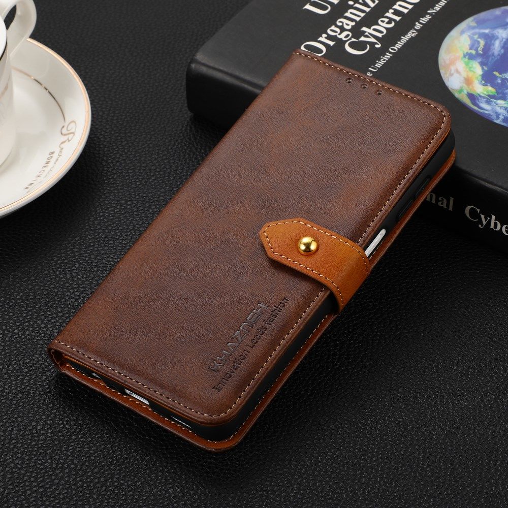 KHAZNEH Samsung Galaxy S21 FE Hoesje Retro Portemonnee Book Case Bruin afbeelding 8