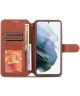 AZNS Samsung Galaxy S21 FE Hoesje Wallet Book Case Kunstleer Bruin
