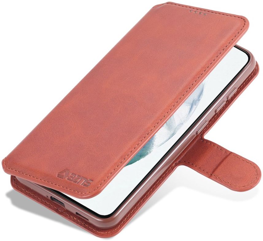 AZNS Samsung Galaxy S21 FE Hoesje Wallet Book Case Kunstleer Bruin afbeelding 1