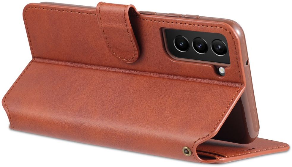 AZNS Samsung Galaxy S21 FE Hoesje Wallet Book Case Kunstleer Bruin afbeelding 11
