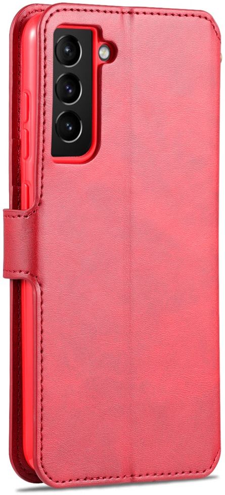 AZNS Samsung Galaxy S21 FE Hoesje Wallet Book Case Kunstleer Rood afbeelding 4