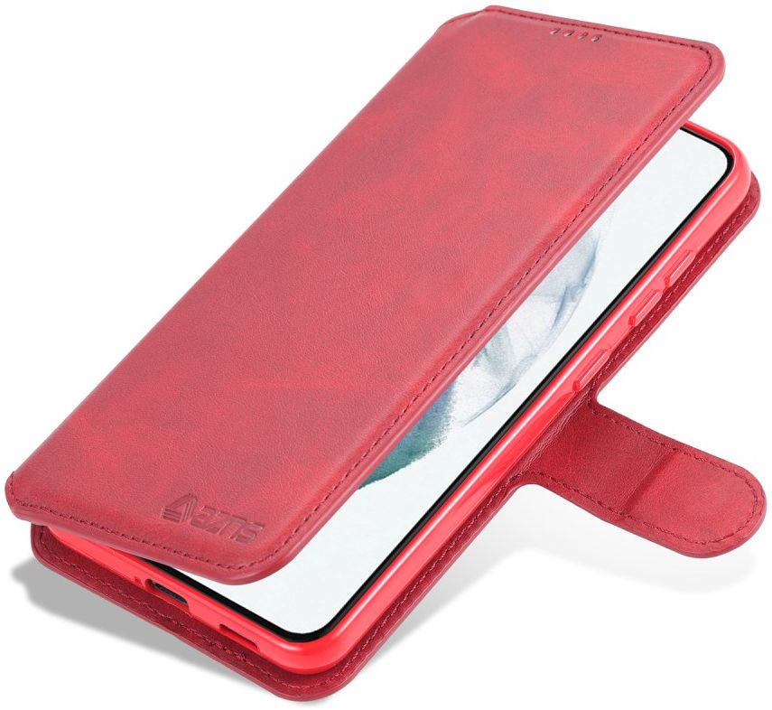 AZNS Samsung Galaxy S21 FE Hoesje Wallet Book Case Kunstleer Rood afbeelding 1