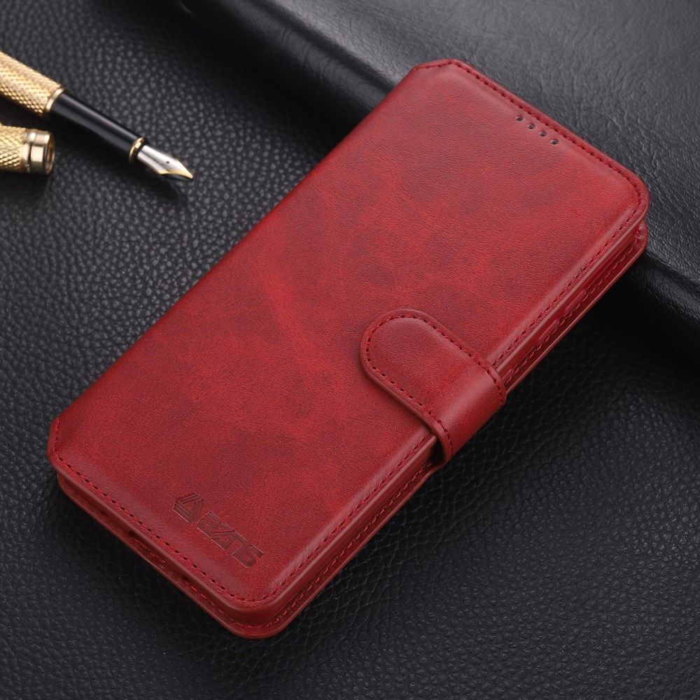 AZNS Samsung Galaxy S21 FE Hoesje Wallet Book Case Kunstleer Rood afbeelding 5