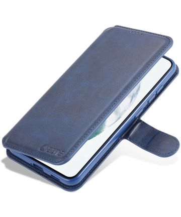 AZNS Samsung Galaxy S21 FE Hoesje Wallet Book Case Kunstleer Blauw Hoesjes