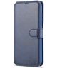 AZNS Samsung Galaxy S21 FE Hoesje Wallet Book Case Kunstleer Blauw