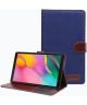 Samsung Galaxy Tab A7 Lite Hoes Jeans Portemonnee Donker Blauw