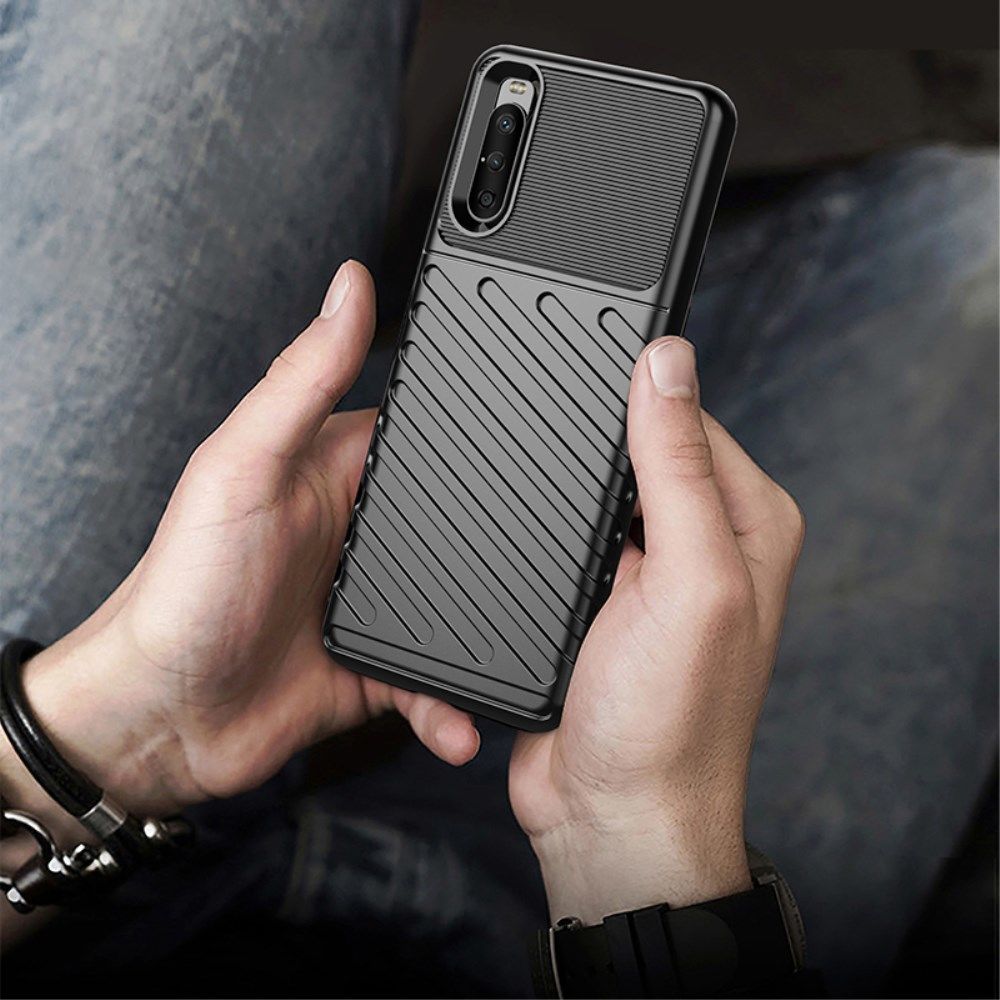Sony Xperia 10 III Thunder Series Hoesje Back Cover TPU Blauw afbeelding 4
