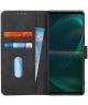 KHAZNEH Sony Xperia 5 III Hoesje Retro Book Case met Stand Zwart