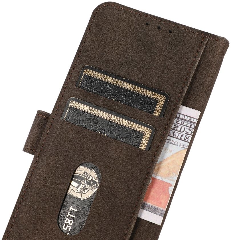 KHAZNEH Sony Xperia 5 III Hoesje Retro Book Case met Stand Bruin afbeelding 5
