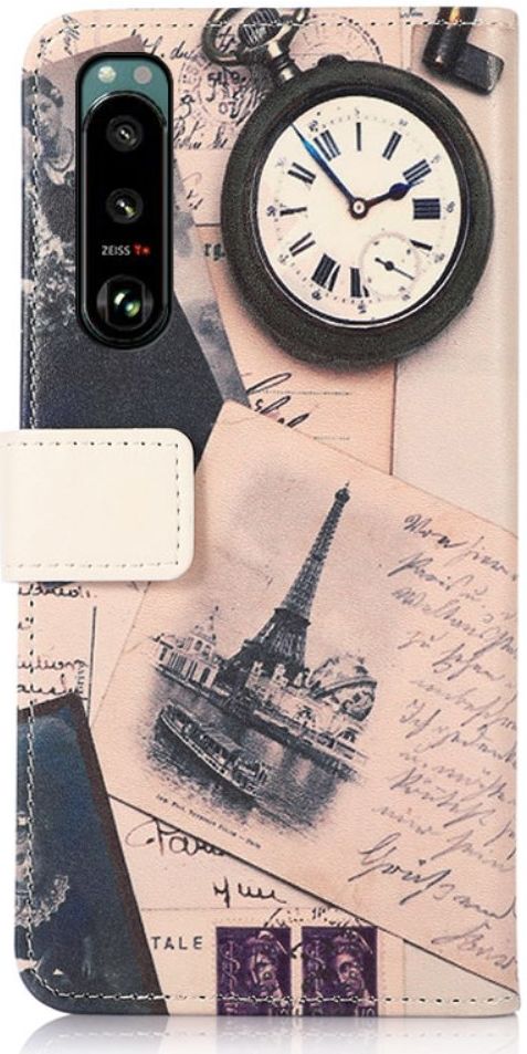 Sony Xperia 5 III Hoesje Wallet Book Case met Eiffeltoren Print afbeelding 6