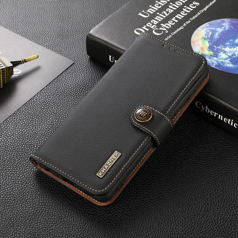 Sony Xperia 5 III Hoesje RFID Portemonnee Book Case Echt Leer Zwart afbeelding 6