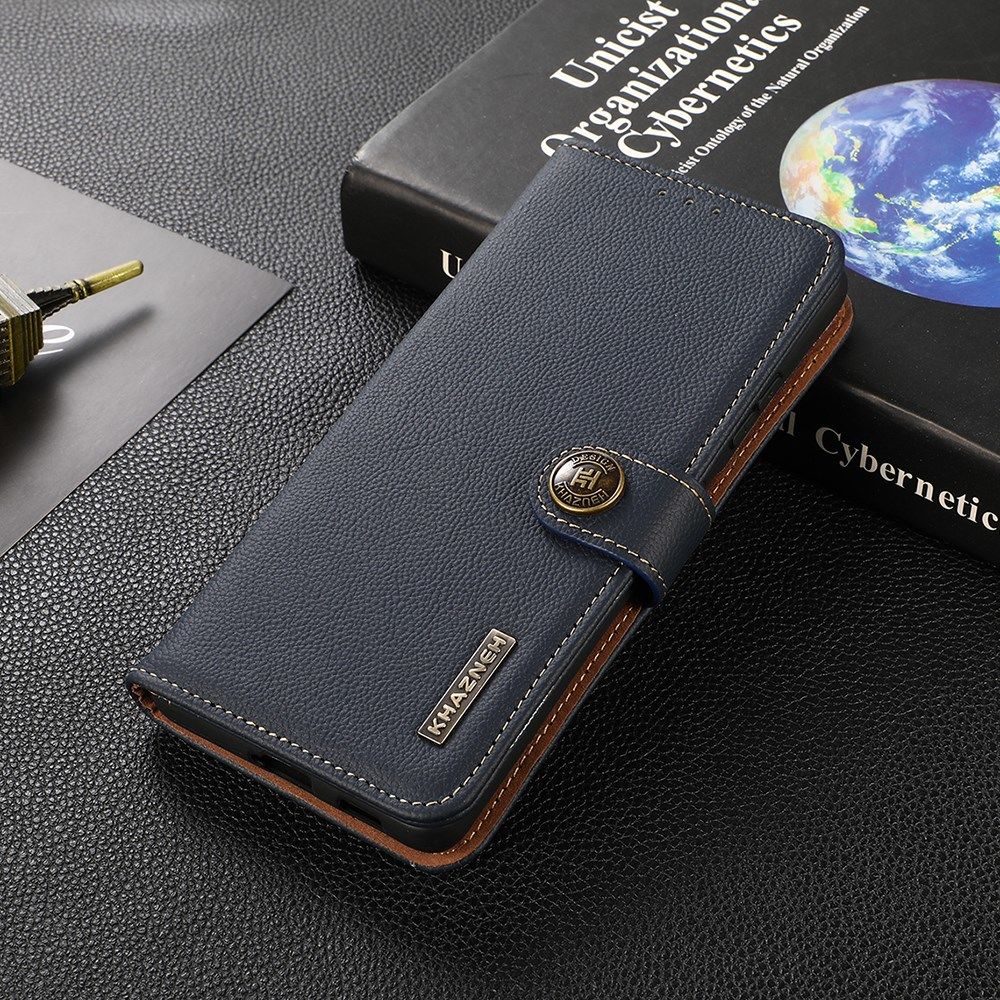 Sony Xperia 5 III Hoesje RFID Portemonnee Book Case Echt Leer Blauw afbeelding 8