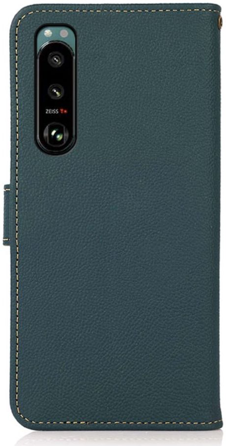 Sony Xperia 5 III Hoesje RFID Portemonnee Book Case Echt Leer Groen afbeelding 5