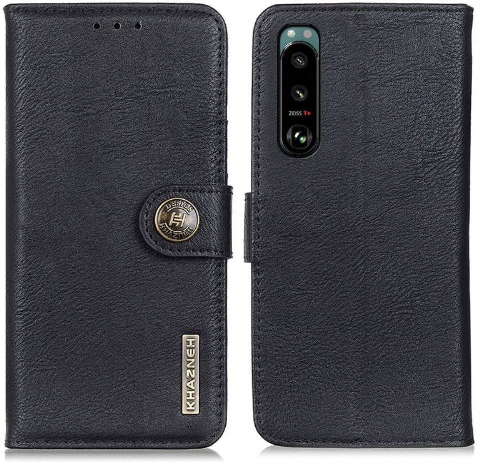 KHAZNEH Sony Xperia 5 III Hoesje Portemonnee Book Case Kunstleer Zwart afbeelding 2