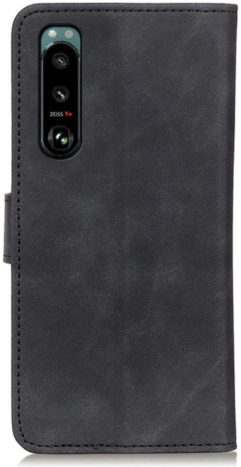 KHAZNEH Sony Xperia 5 III Hoesje Retro Wallet Book Case Zwart afbeelding 5