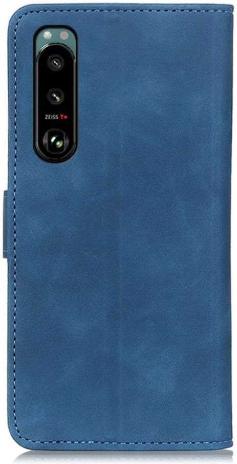 KHAZNEH Sony Xperia 5 III Hoesje Retro Wallet Book Case Blauw afbeelding 4