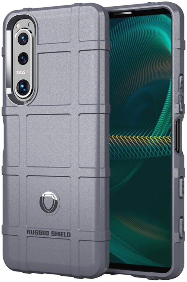 Sony Xperia 5 III Hoesje Shock Proof Rugged Shield Back Cover Grijs afbeelding 1