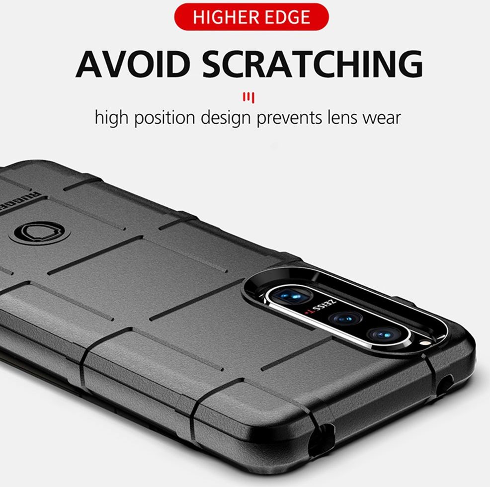 Sony Xperia 5 III Hoesje Shock Proof Rugged Shield Back Cover Grijs afbeelding 3