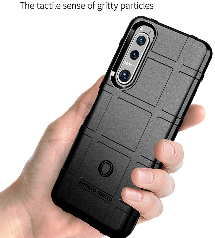 Sony Xperia 5 III Hoesje Shock Proof Rugged Shield Back Cover Grijs afbeelding 4