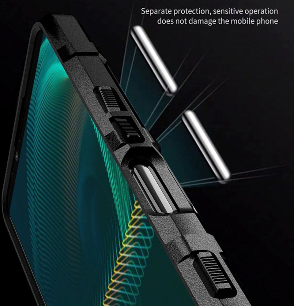 Sony Xperia 5 III Hoesje Shock Proof Rugged Shield Back Cover Grijs afbeelding 7