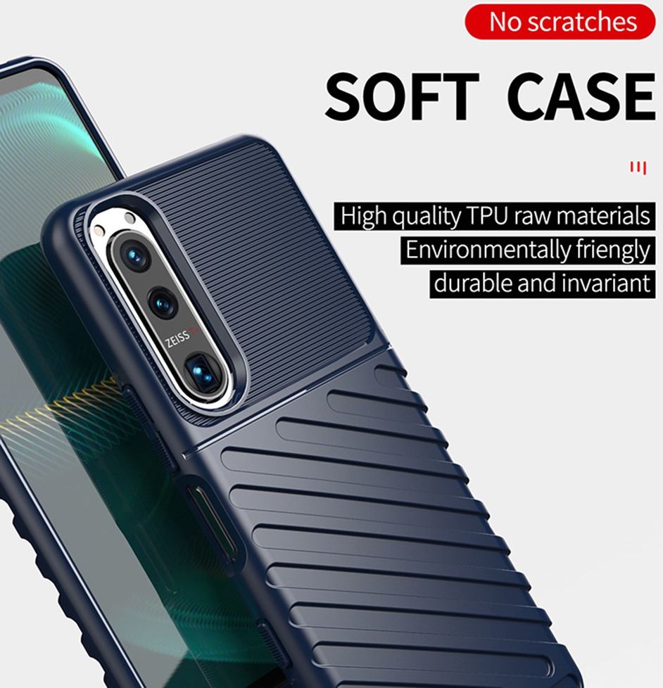 Sony Xperia 5 III Thunder Series Hoesje Back Cover TPU Zwart afbeelding 9