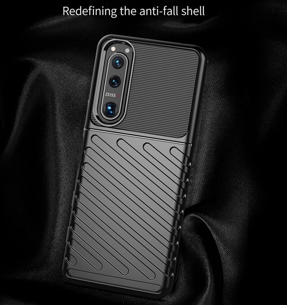 Sony Xperia 5 III Thunder Series Hoesje Back Cover TPU Zwart afbeelding 6