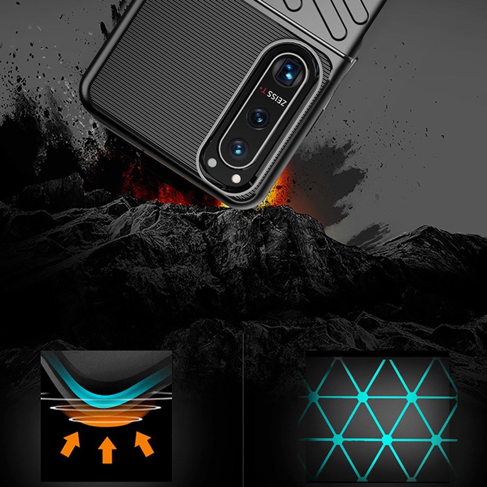 Sony Xperia 5 III Thunder Series Hoesje Back Cover TPU Zwart afbeelding 7
