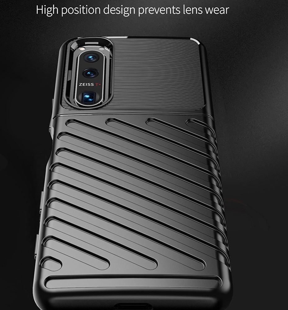 Sony Xperia 5 III Thunder Series Hoesje Back Cover TPU Zwart afbeelding 8