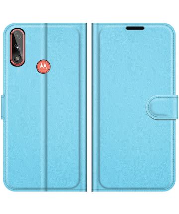 Motorola Moto E7(i) Power Hoesje Wallet Book Case Kunstleer Blauw Hoesjes