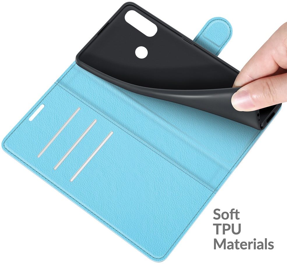 Motorola Moto E7(i) Power Hoesje Wallet Book Case Kunstleer Blauw afbeelding 6