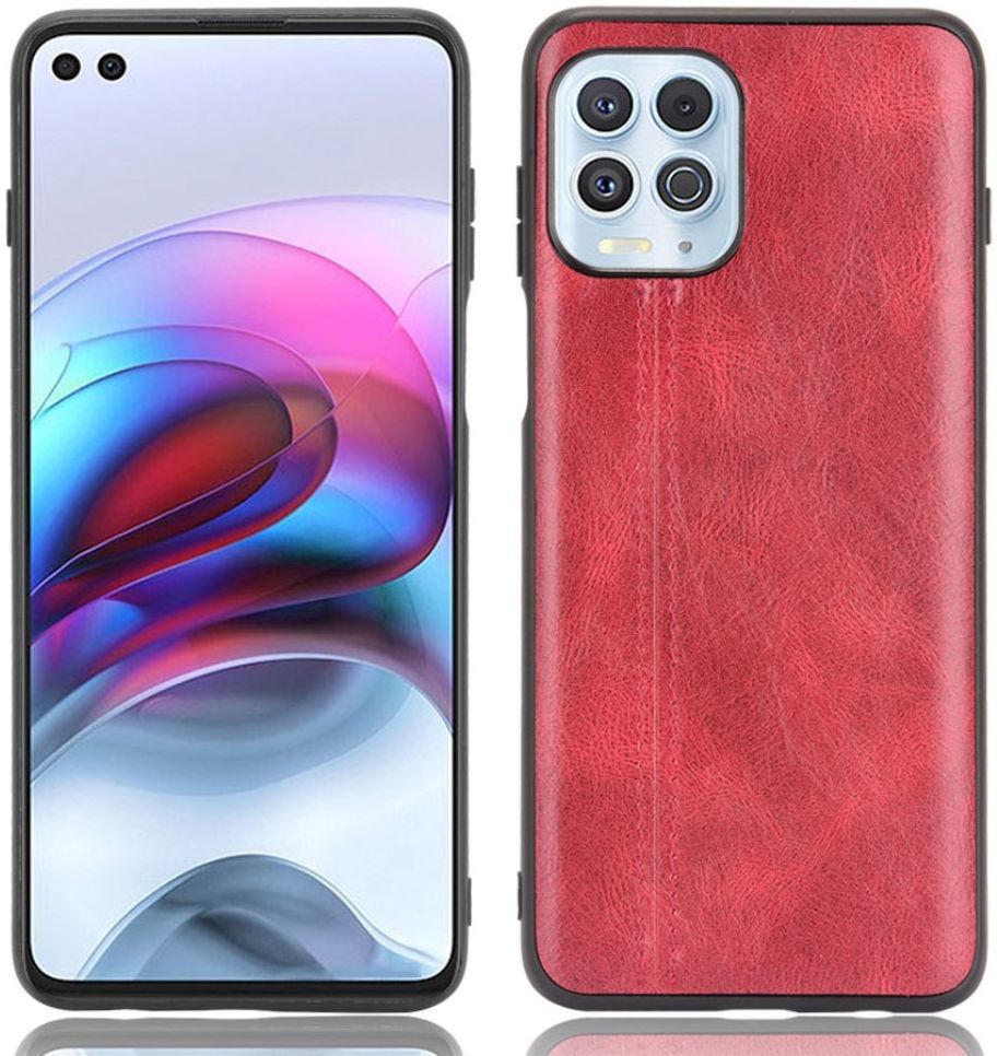 Motorola Moto G100 Hoesje TPU Leren Litichi Textuur Back Cover Rood afbeelding 1