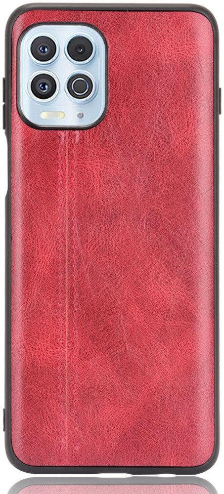 Motorola Moto G100 Hoesje TPU Leren Litichi Textuur Back Cover Rood afbeelding 2