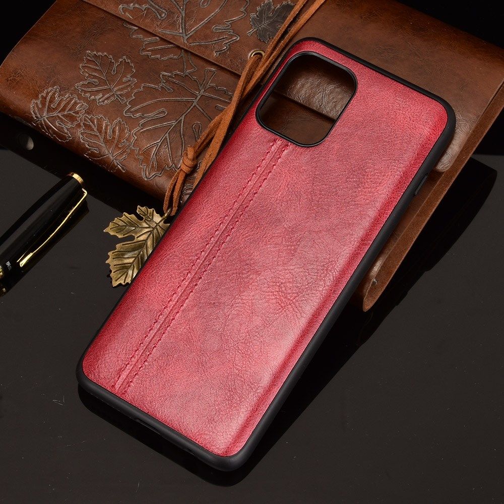 Motorola Moto G100 Hoesje TPU Leren Litichi Textuur Back Cover Rood afbeelding 6