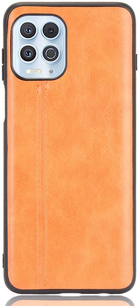 Motorola Moto G100 Hoesje TPU Leren Litichi Textuur Back Cover Geel afbeelding 2