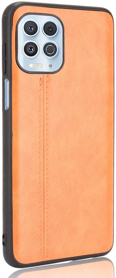 Motorola Moto G100 Hoesje TPU Leren Litichi Textuur Back Cover Geel afbeelding 3
