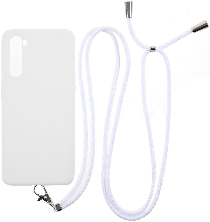 OnePlus Nord Hoesje met Koord Back Cover Keycord Wit afbeelding 1