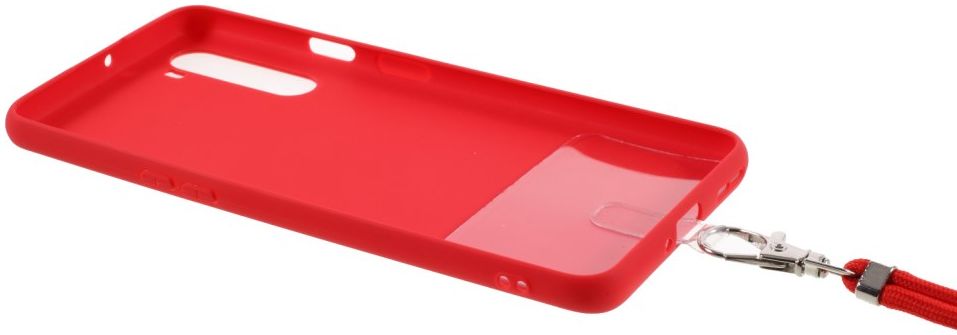 OnePlus Nord Hoesje met Koord Back Cover Keycord Rood afbeelding 3