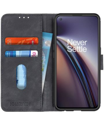 KHAZNEH OnePlus Nord CE 5G Hoesje Retro Wallet Book Case Zwart Hoesjes