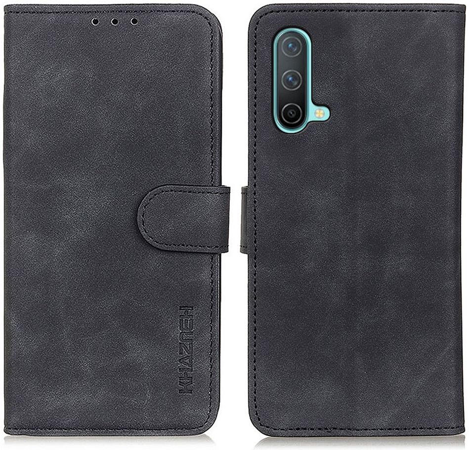 KHAZNEH OnePlus Nord CE 5G Hoesje Retro Wallet Book Case Zwart afbeelding 2