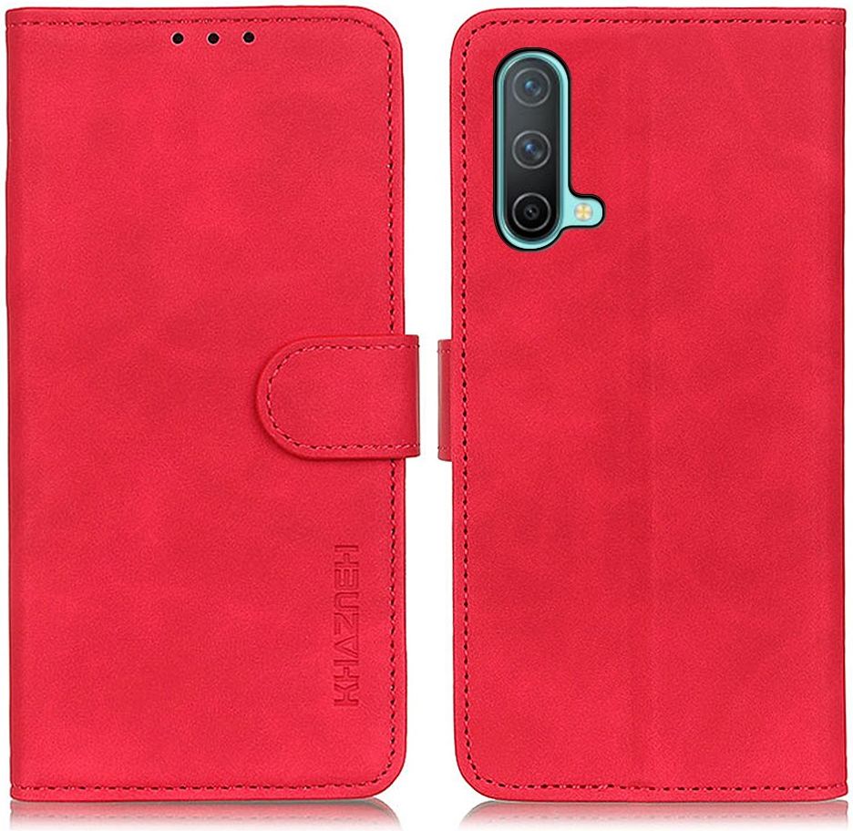 KHAZNEH OnePlus Nord CE 5G Hoesje Retro Wallet Book Case Rood afbeelding 2