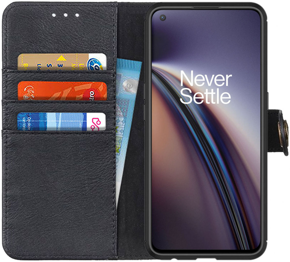KHAZNEH OnePlus Nord CE 5G Hoesje Portemonnee Bookcase Zwart afbeelding 1