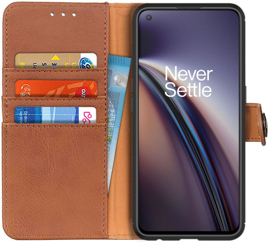 KHAZNEH OnePlus Nord CE 5G Hoesje Portemonnee Book Case Bruin afbeelding 1