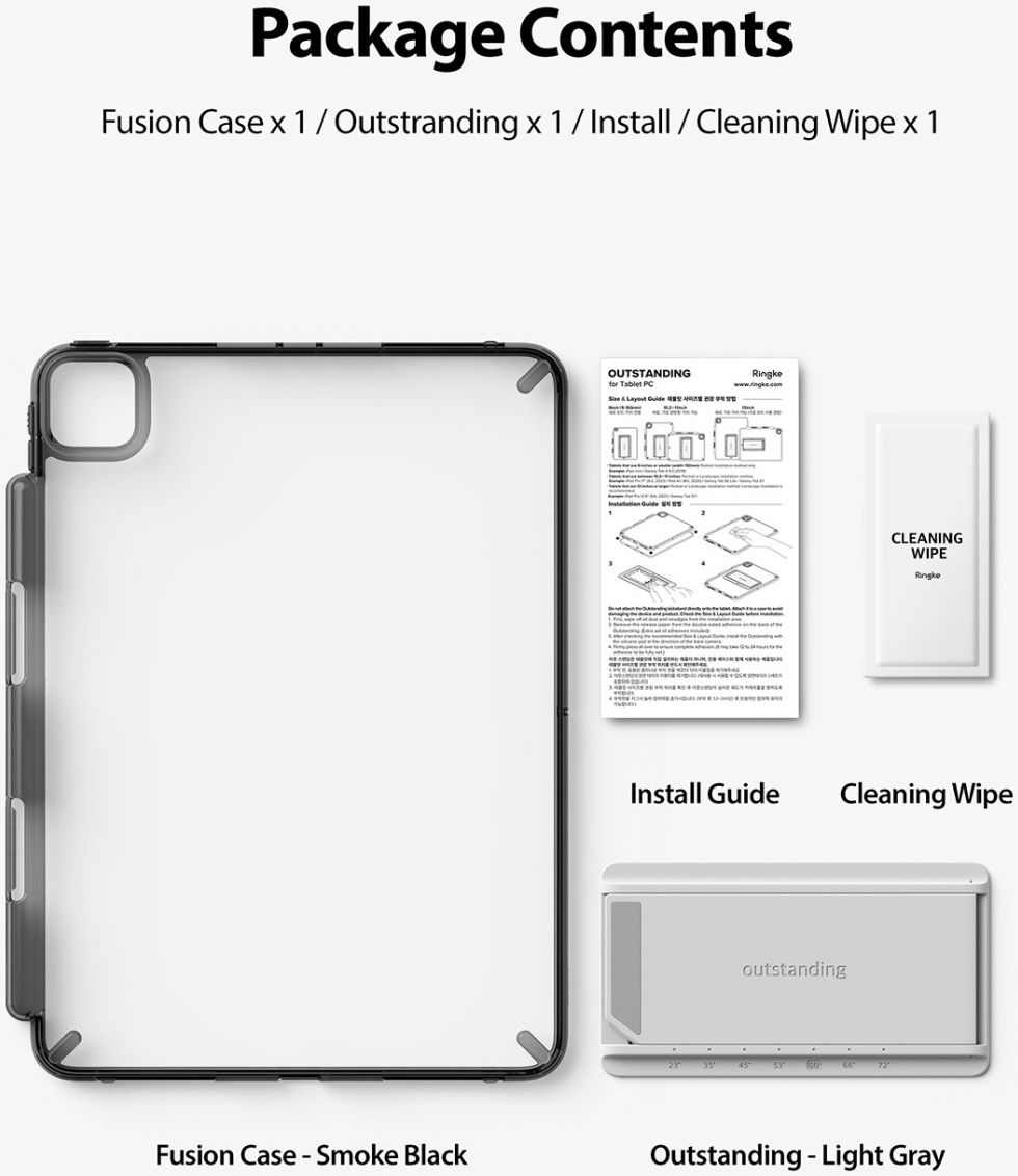 Ringke Fusion iPad Air 2020 / 2022 Hoes + Outstanding Zwart afbeelding 2