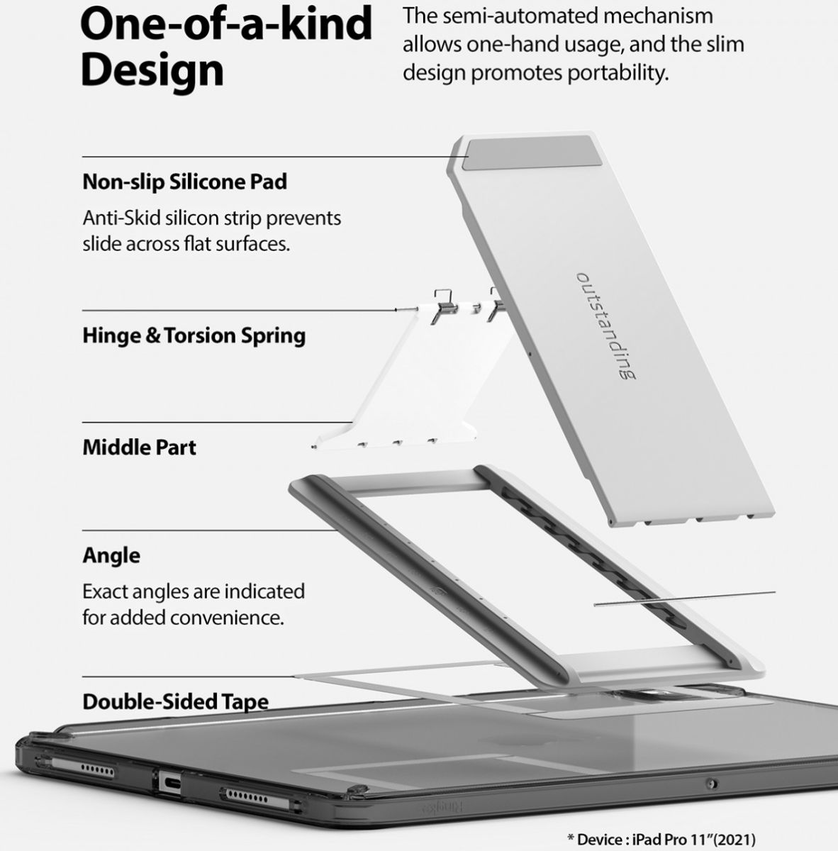 Ringke Fusion iPad Air 2020 / 2022 Hoes + Outstanding Zwart afbeelding 8