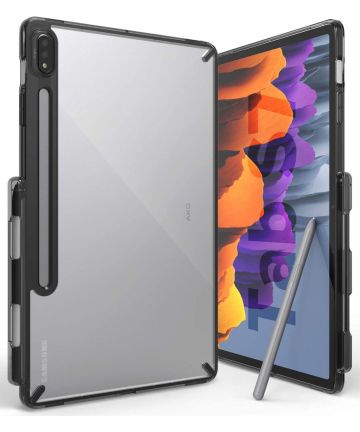 Ringke Fusion Samsung Galaxy Tab S7 Hoes + Outstanding Smoke Black Hoesjes