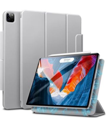 ESR Rebound Slim Apple iPad Pro 12.9 2020 / 2021 Hoes Tri-Fold Grijs Hoesjes